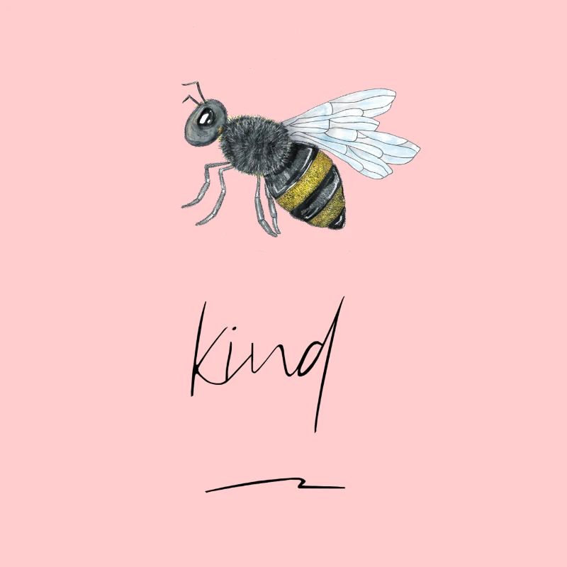 Impression d'abeilles dessinées à la main "Bee Kind"