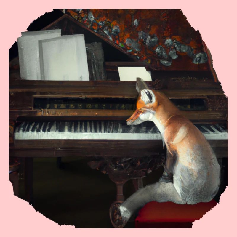 Fox at the piano