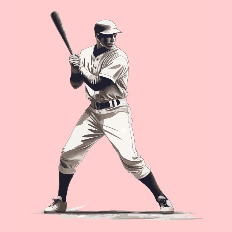 Baseball player with baseball bat