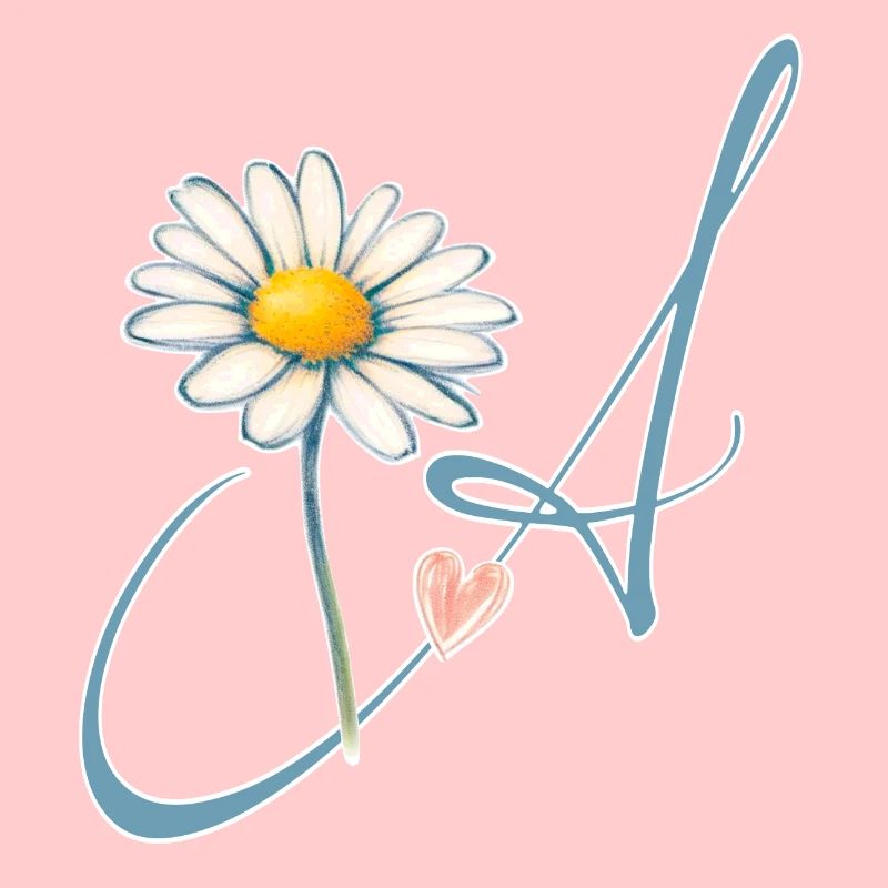 Buchstabe A Gänseblümchen Herz