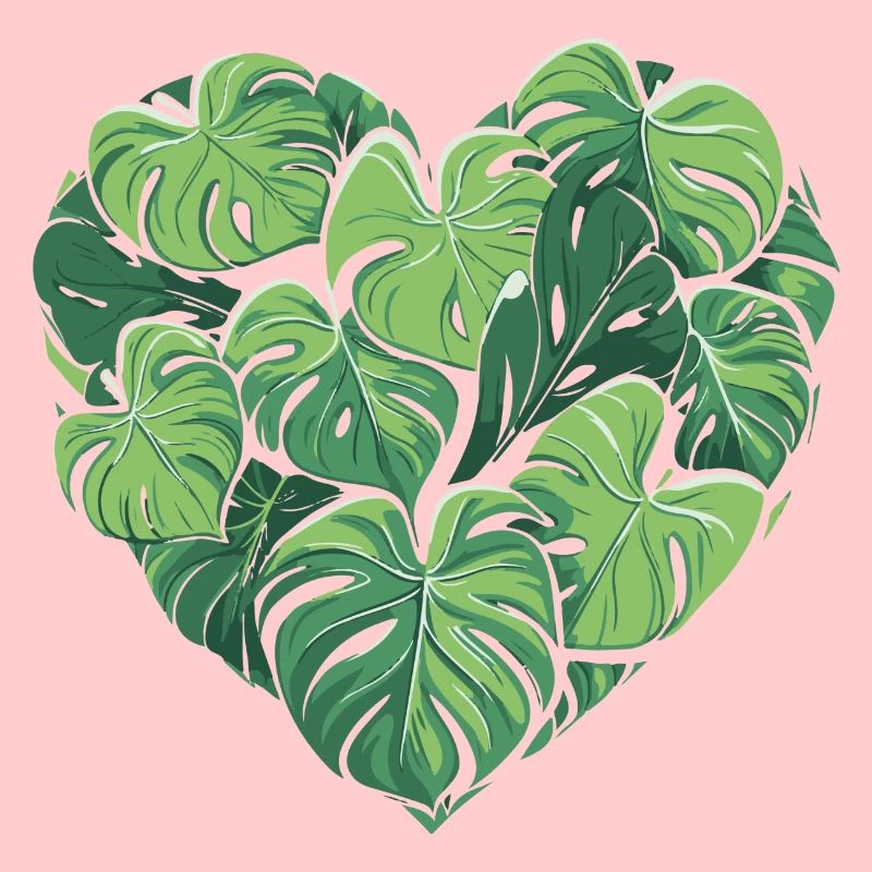 Monstera Heart Leaf Plants Garden Variegata Leaf