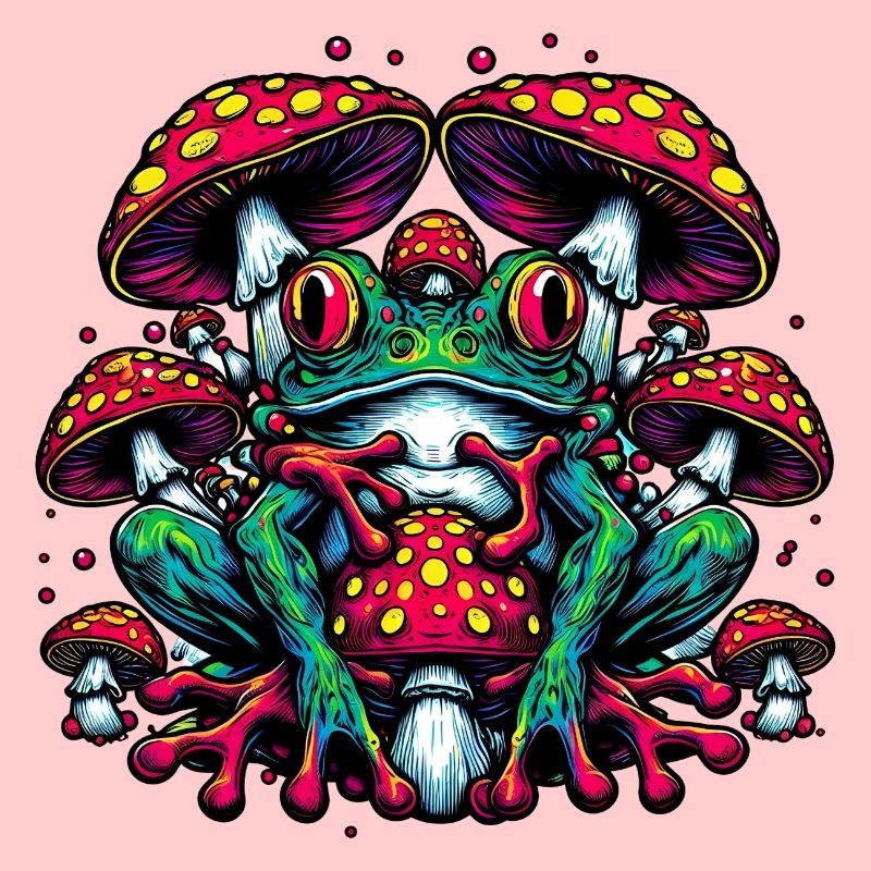 Frog with toadstool