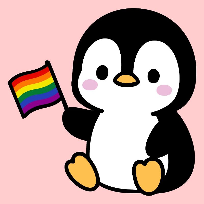 Pinguin mit Regenbogenfahne