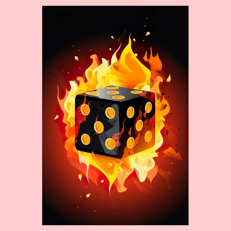 Dice on fire