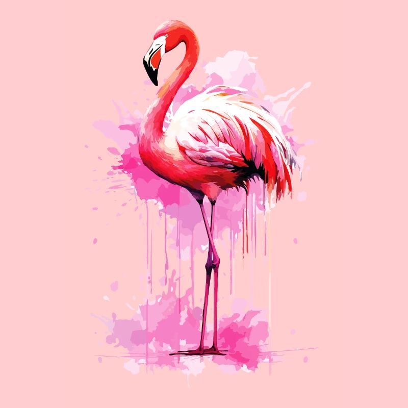 Flamingo Bird Exotic Summer Splash Pink Pink