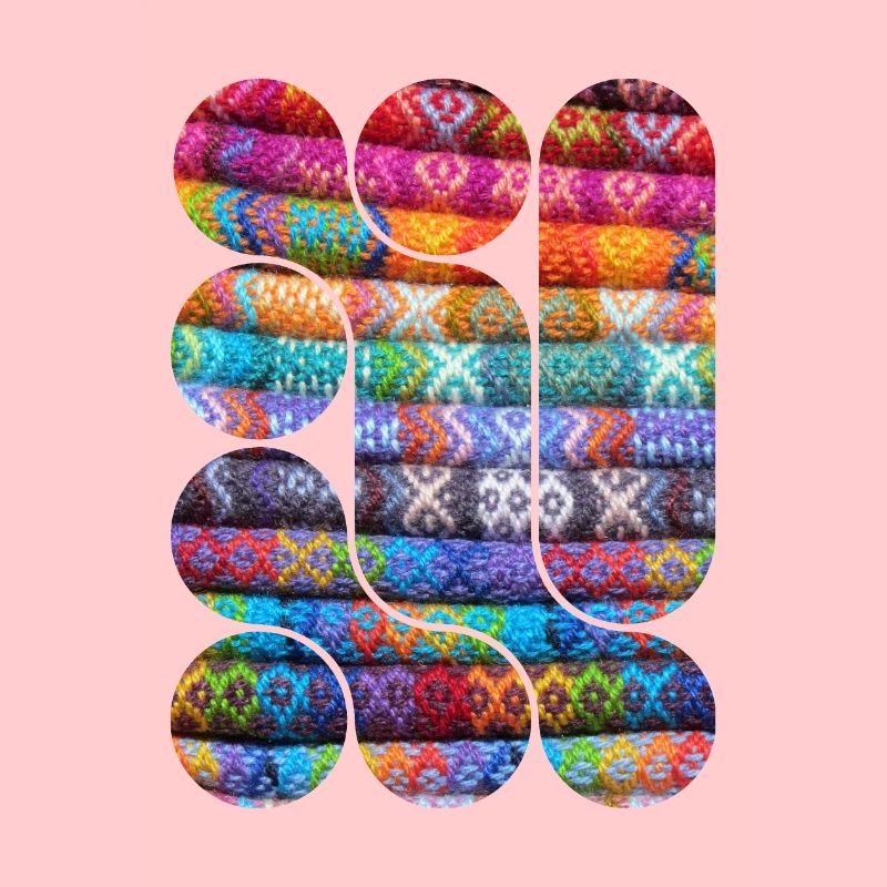 Helles gestricktes Patchwork