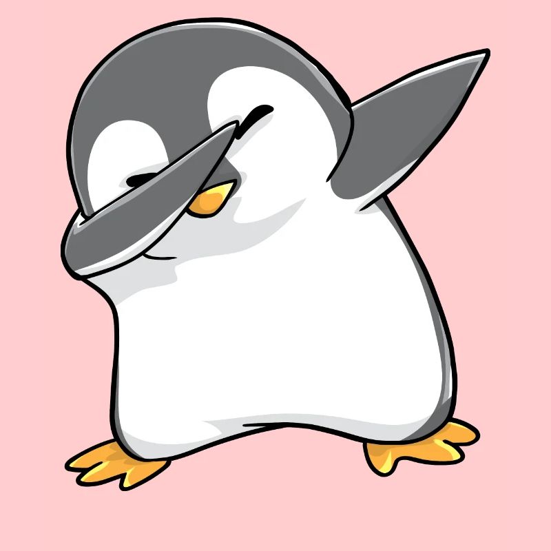Pingouin Dabbing Kawaii doux