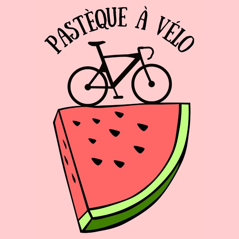 pastèque à vélo humour été vacances