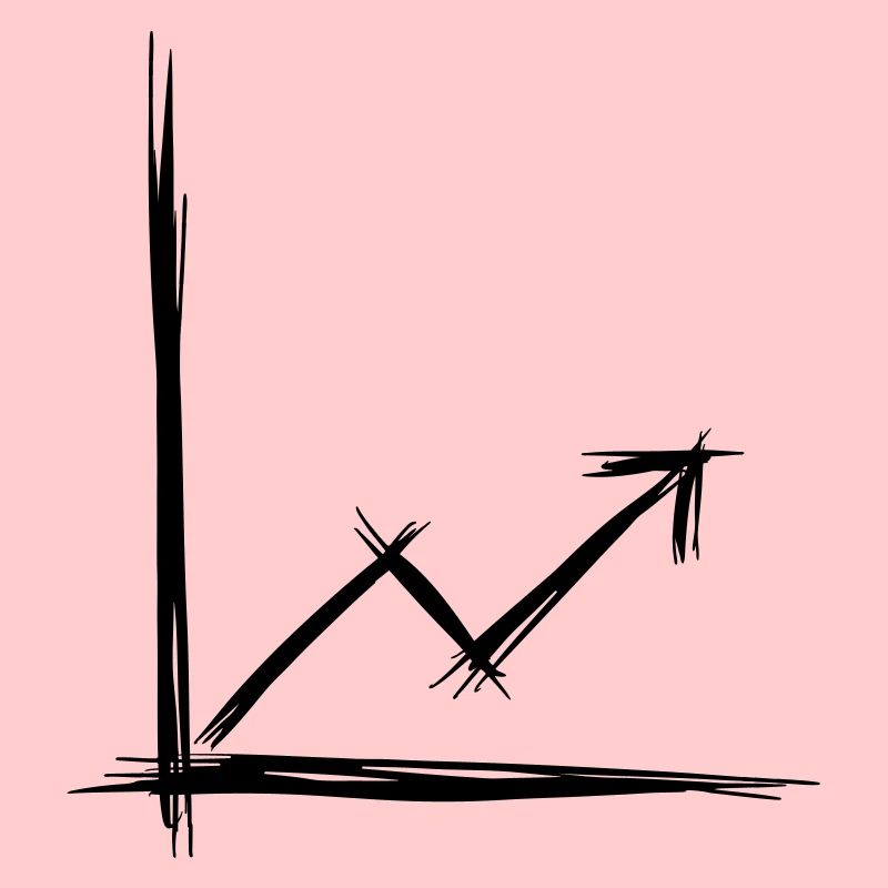 Success chart, hand drawing/doodle.