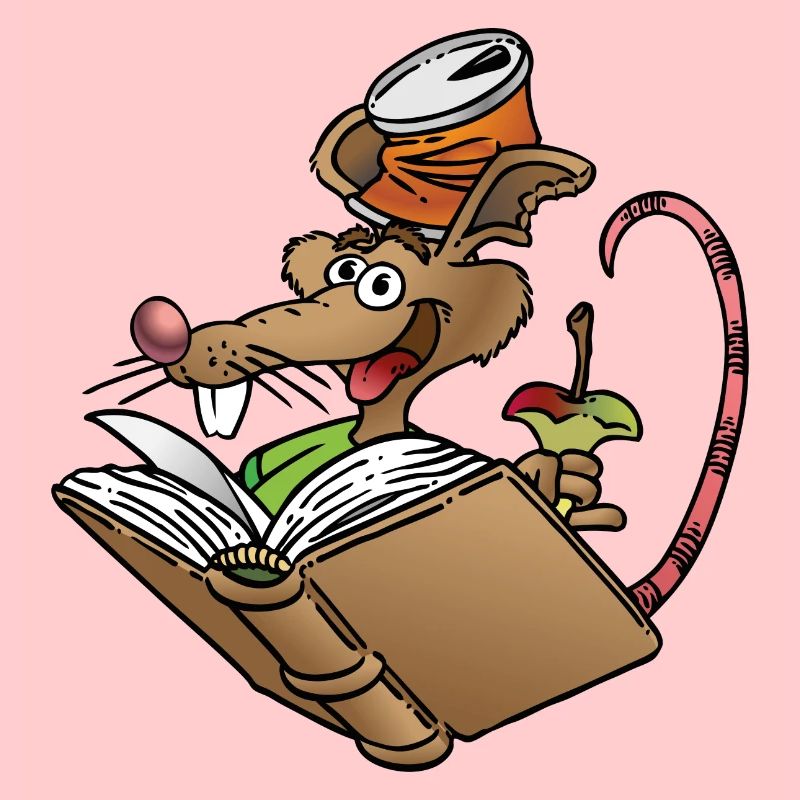 Ratte mit Buch - Leseratte