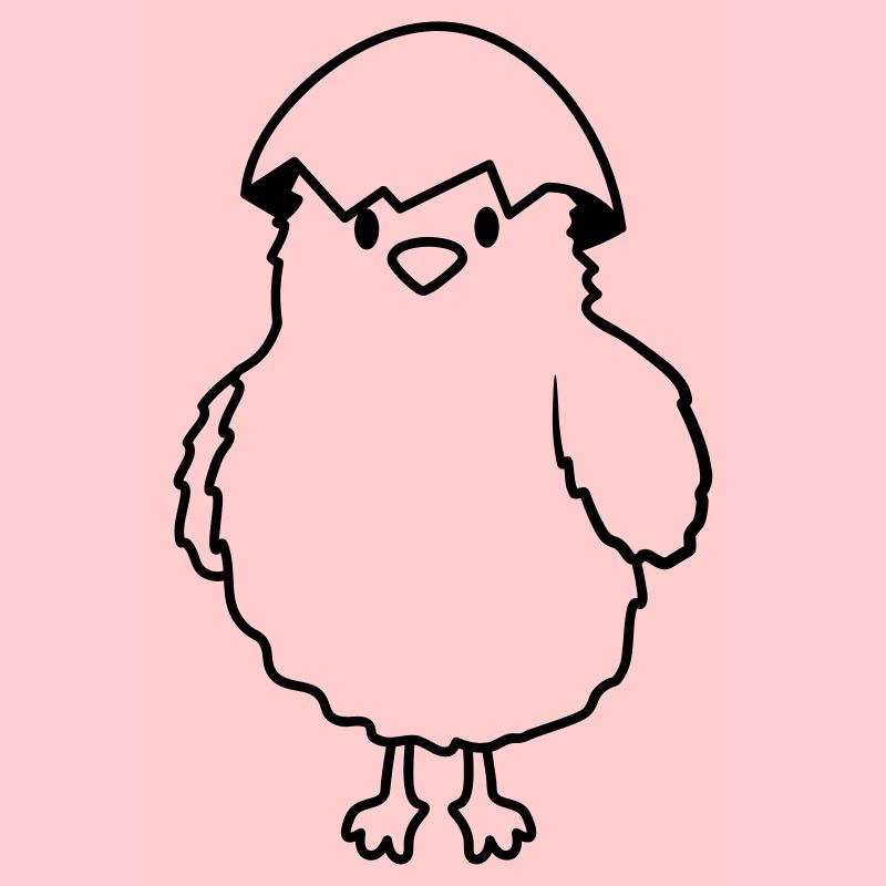 Küken mit Eierschale auf dem Kopf