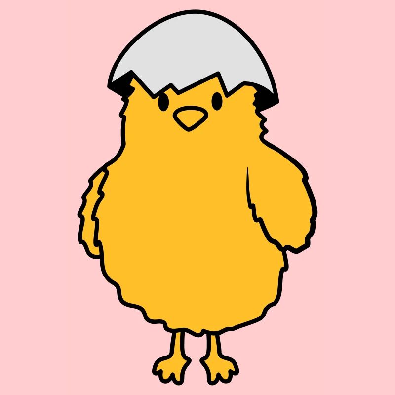 Chicks with eggshell on the head