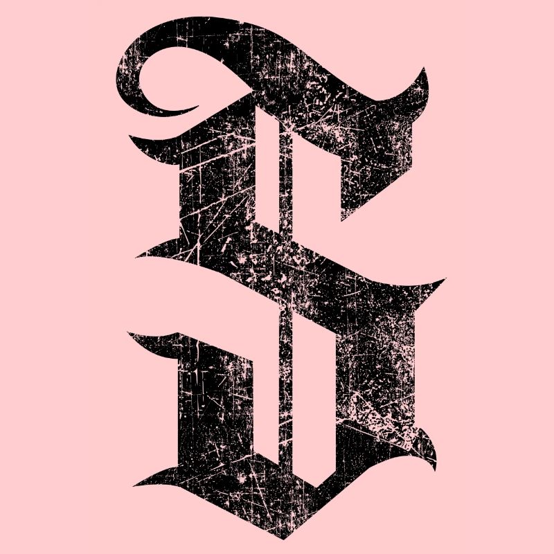 Tshirt alphabet initial S