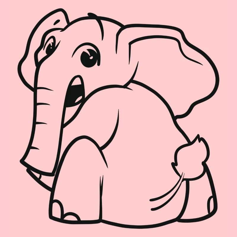 L’éléphant se retourne - surpris, effrayé