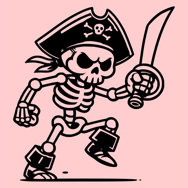 Squelette de pirate avec sabre
