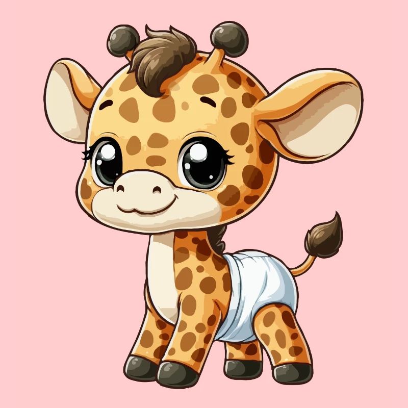 Bébé girafe avec couche