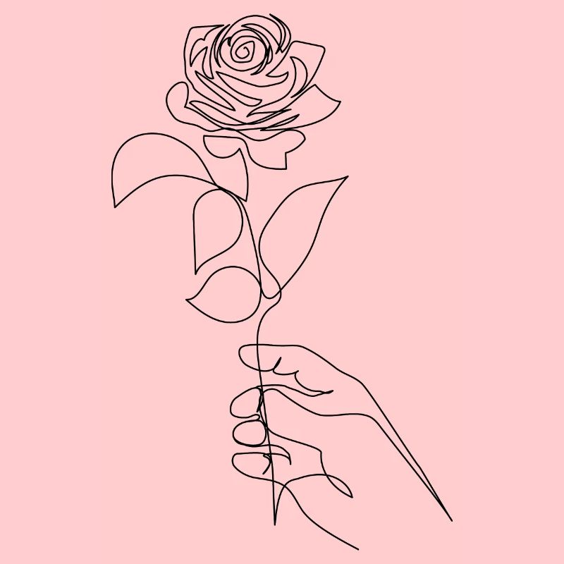 Fleur rose de fixation de main