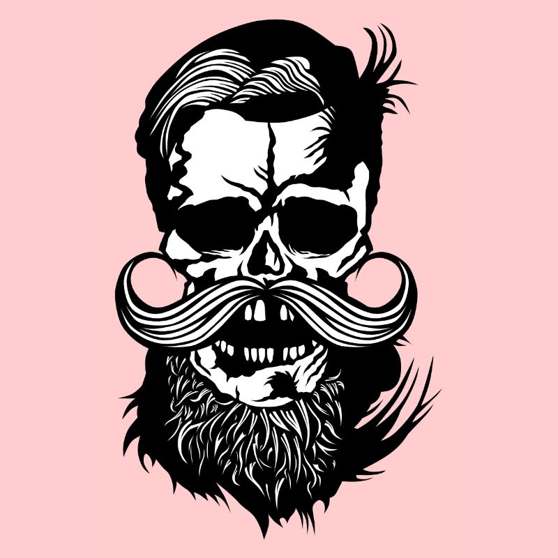 Tod Kopf hipster skull bart Bart Schnurrbart