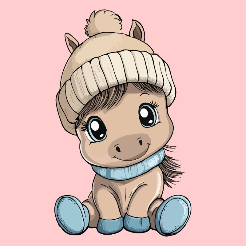 cheval mignon mignon bébé enfants animal dessin animé