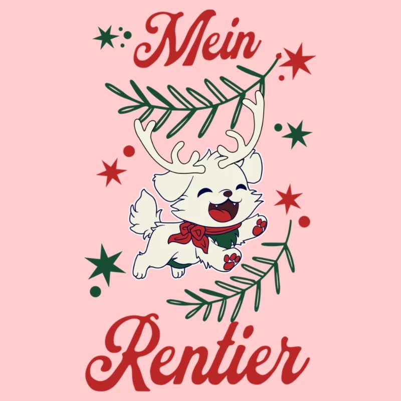 Lustiger Hunde im Weihachtskostüm