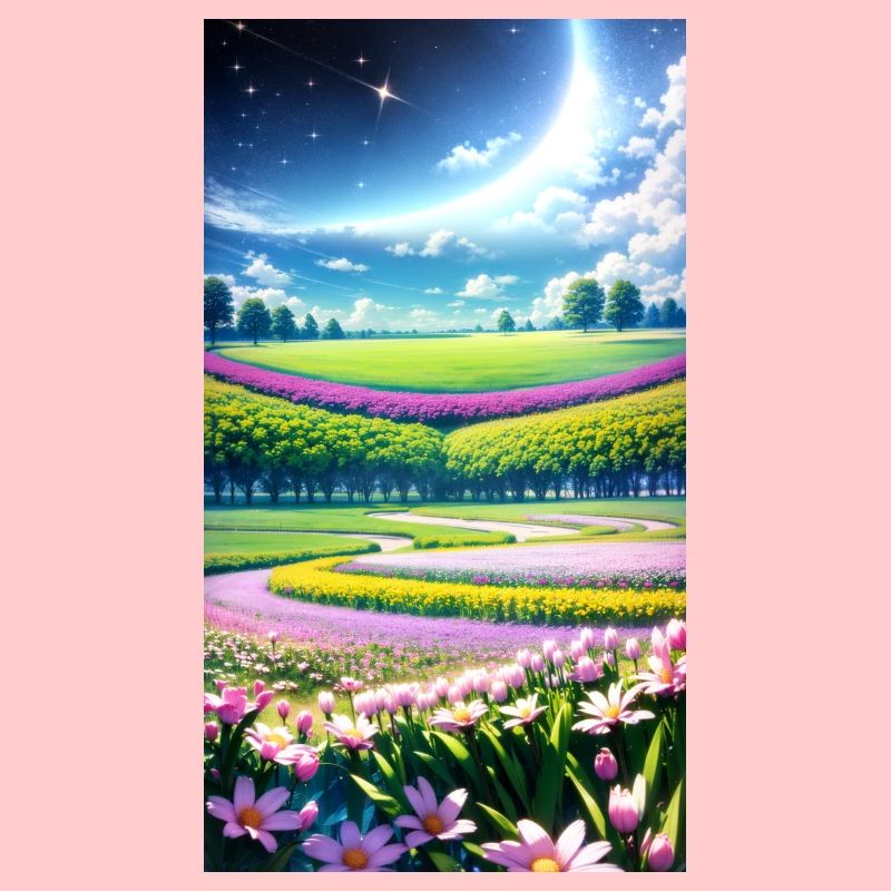 Landschaft mit 4 Bereichen, Generative KI