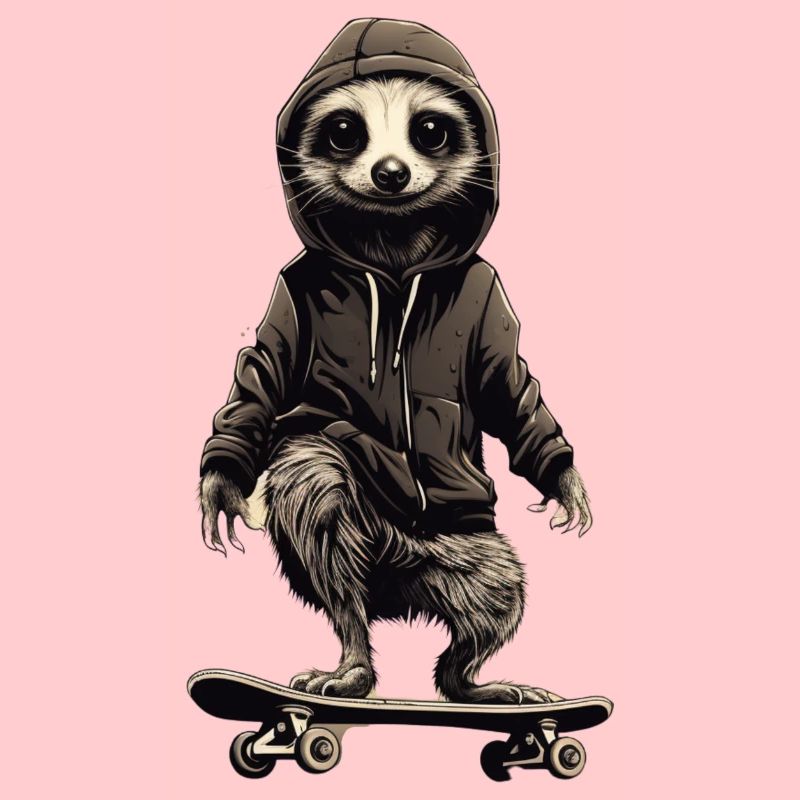 Suricate cool sur skateboard