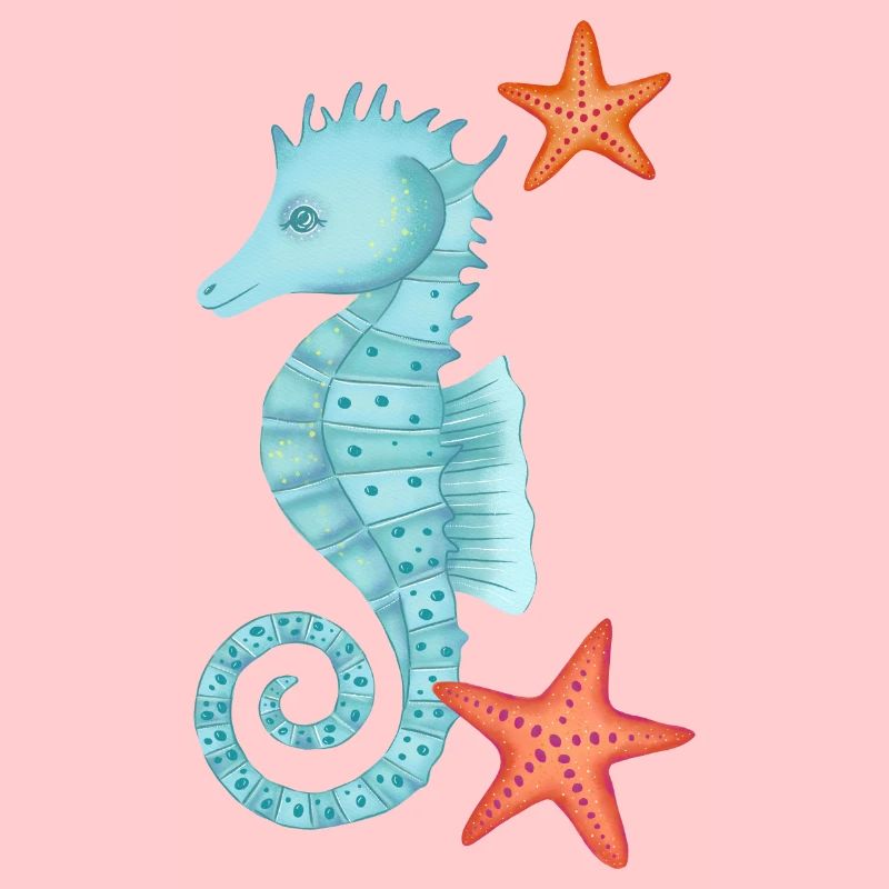 Seepferdchen mit Seesternen