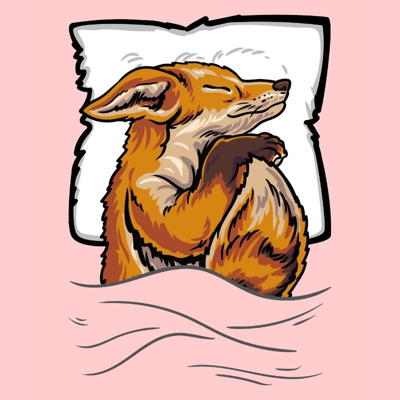 Sleeping fox in bed