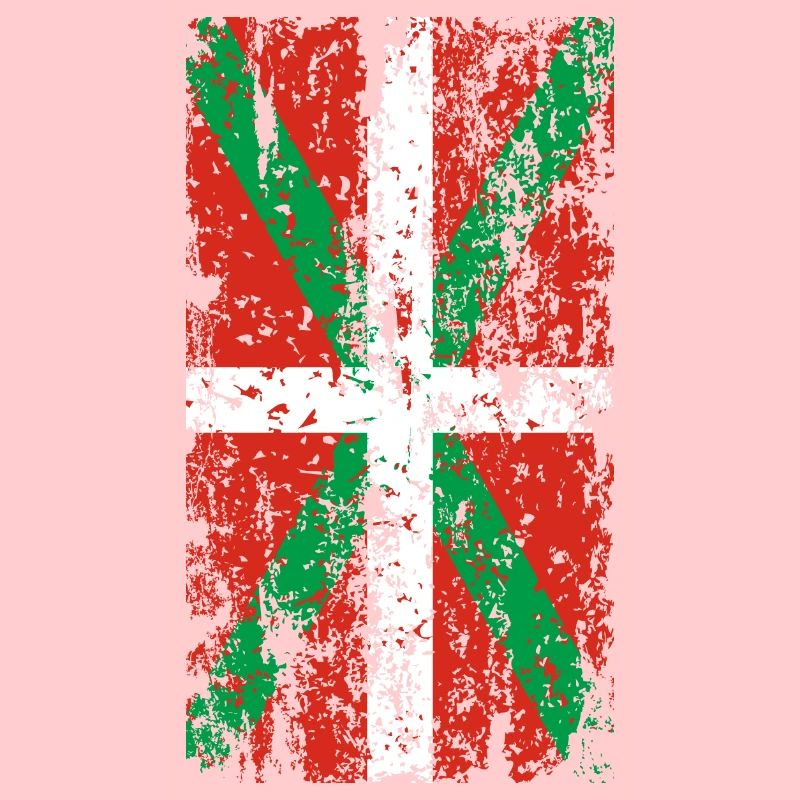 Drapeau Pays Basque usé. Ikurriña.