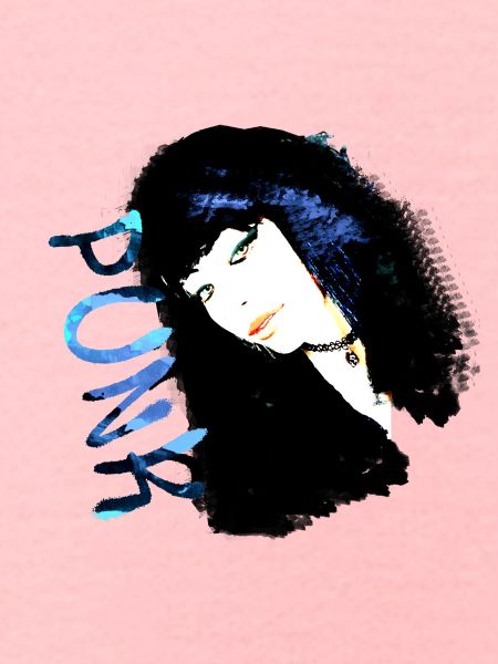 emo girl,emo,punk,painting,woman,rock,punk rock