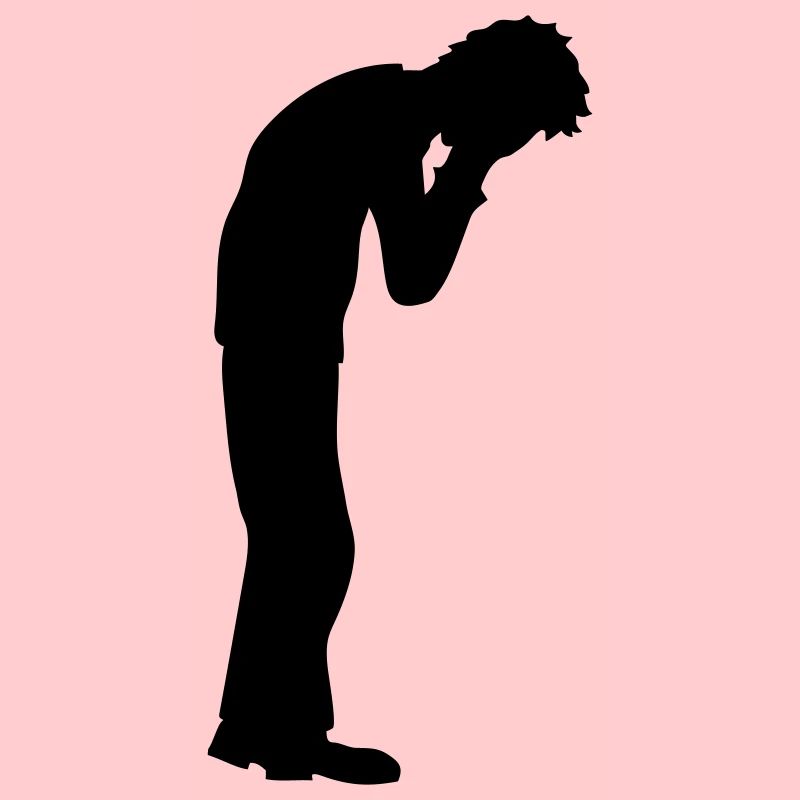 Dépression pleurant debout