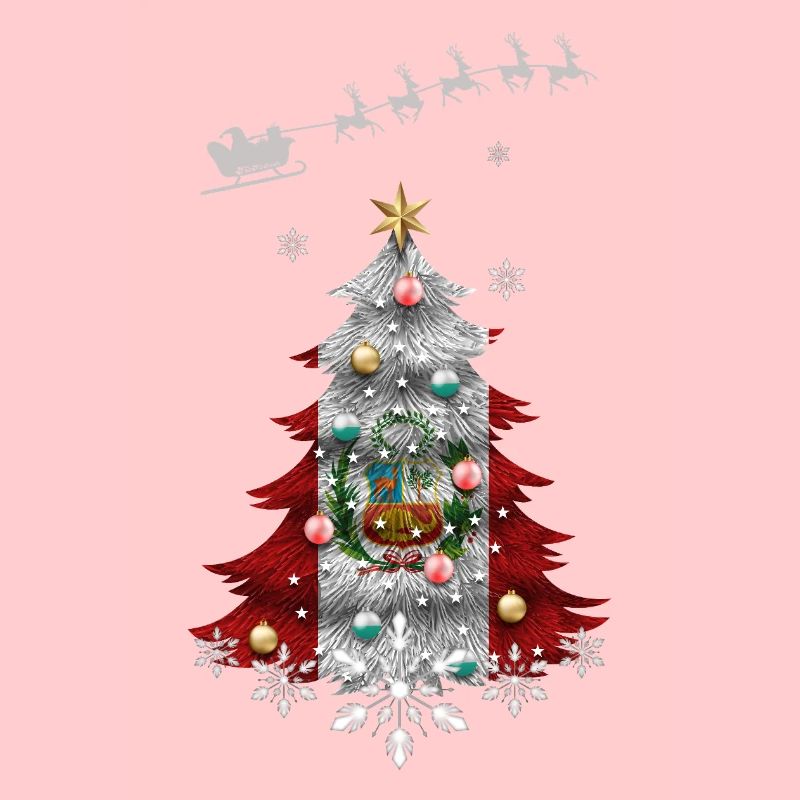 Weihnachtsbaum mit Peru-Flagge