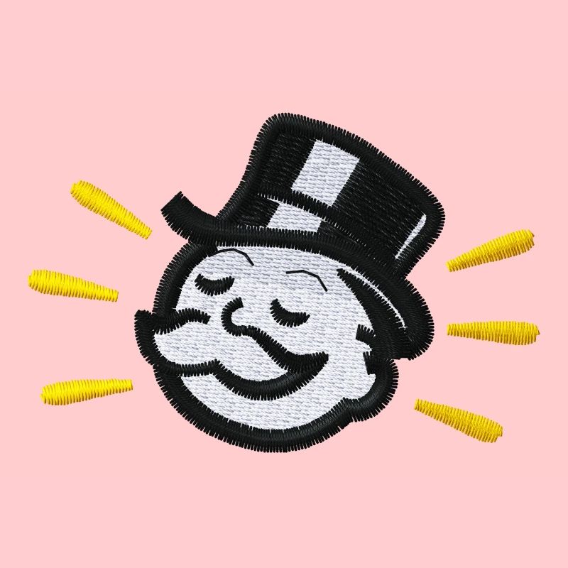 Monopoly Mr. Monopoly Design Brodé