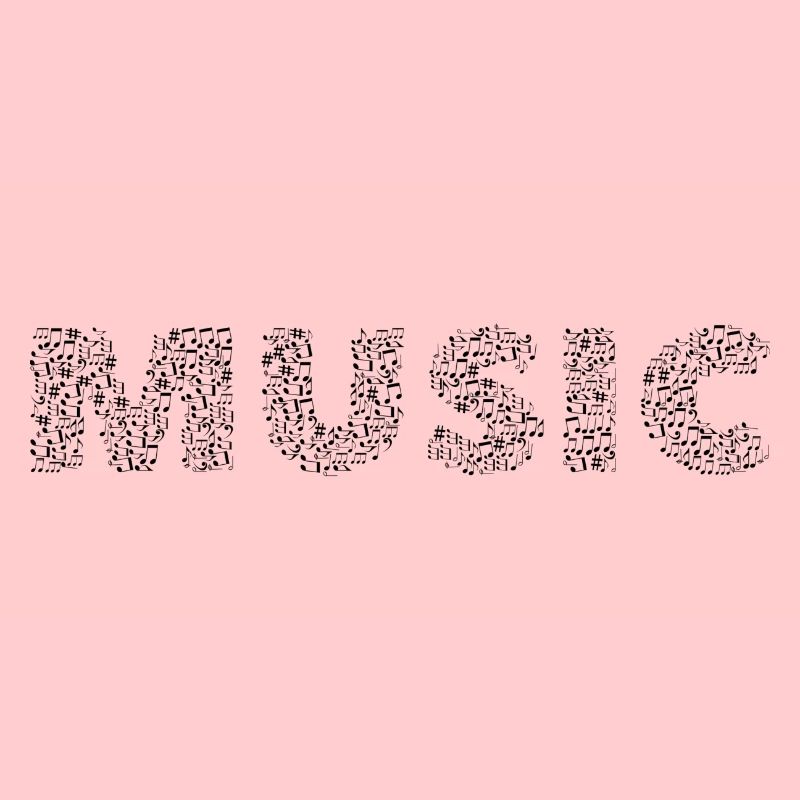 texte écrit dans les notes de musique.