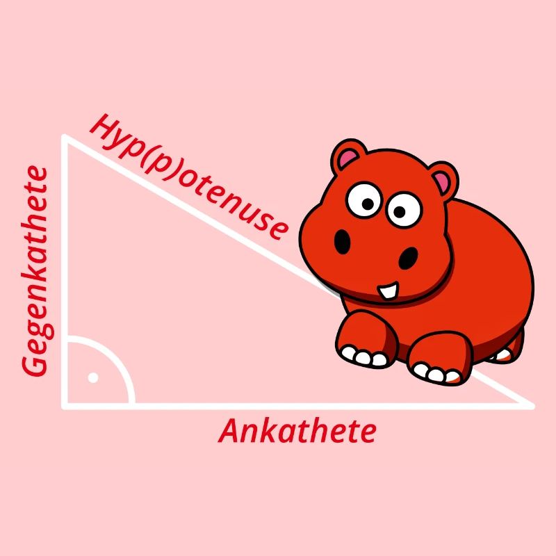 Hyppotenuse Pythagoras Mathe Hippo Lehrer Geschenk