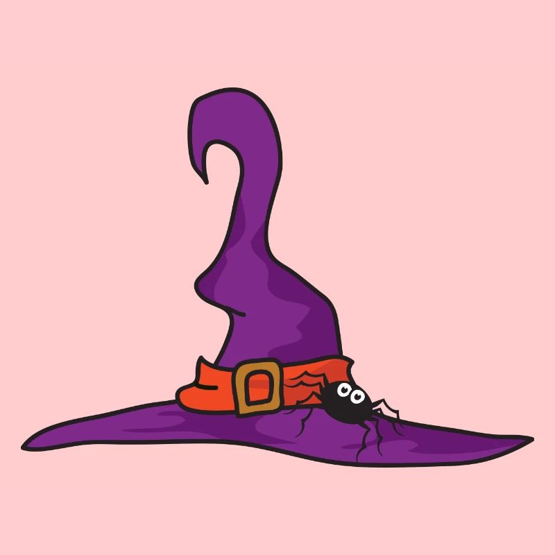 Halloween witch hat spider