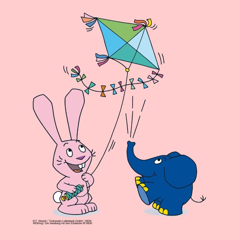 Elefant und Hase Drachensteigen