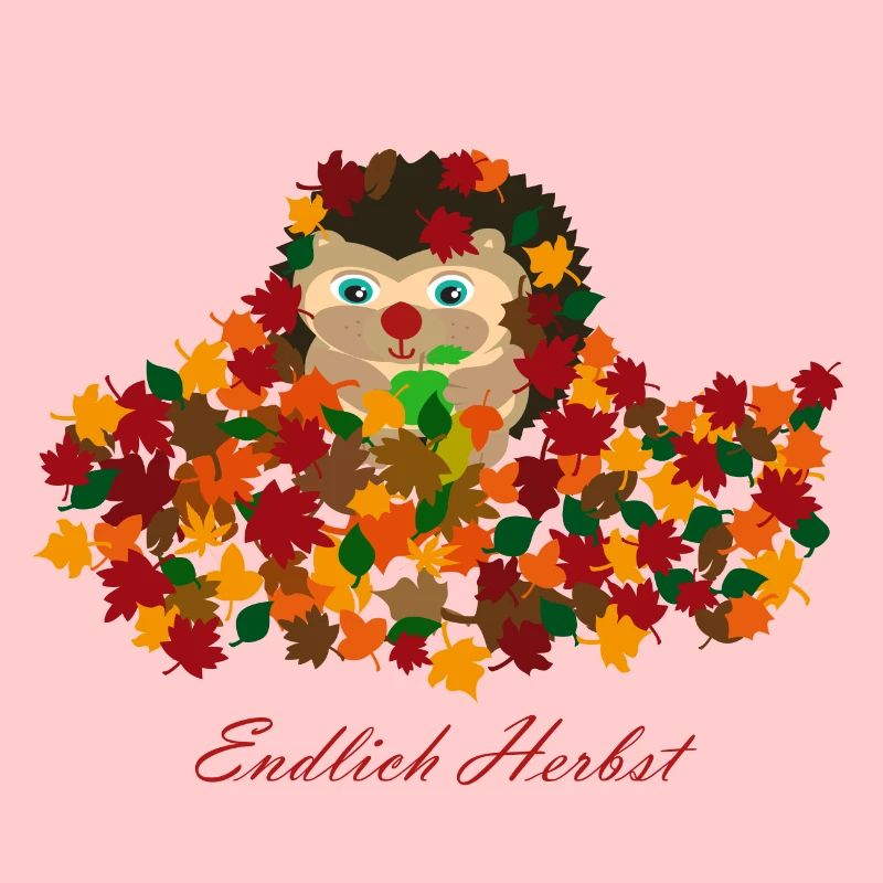 Endlich Herbst Igel Farbenfroh Drachen Geschenk