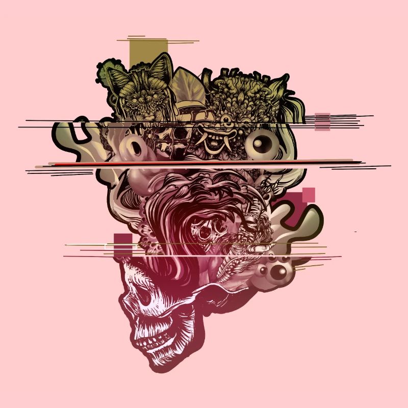 Skull Head Blown Glitch