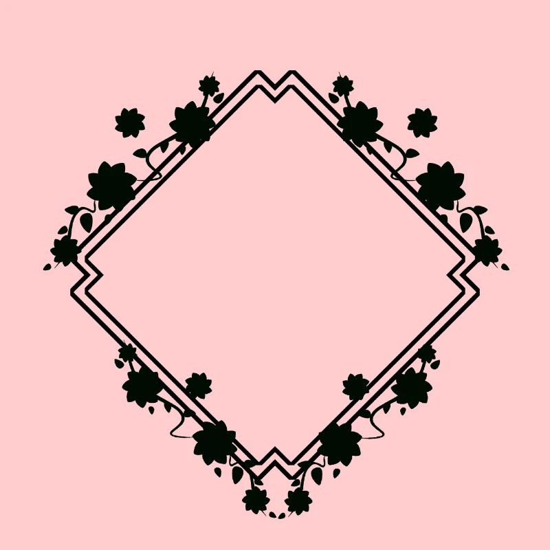 Schwarzer Rahmen mit Blumenmuster Deko