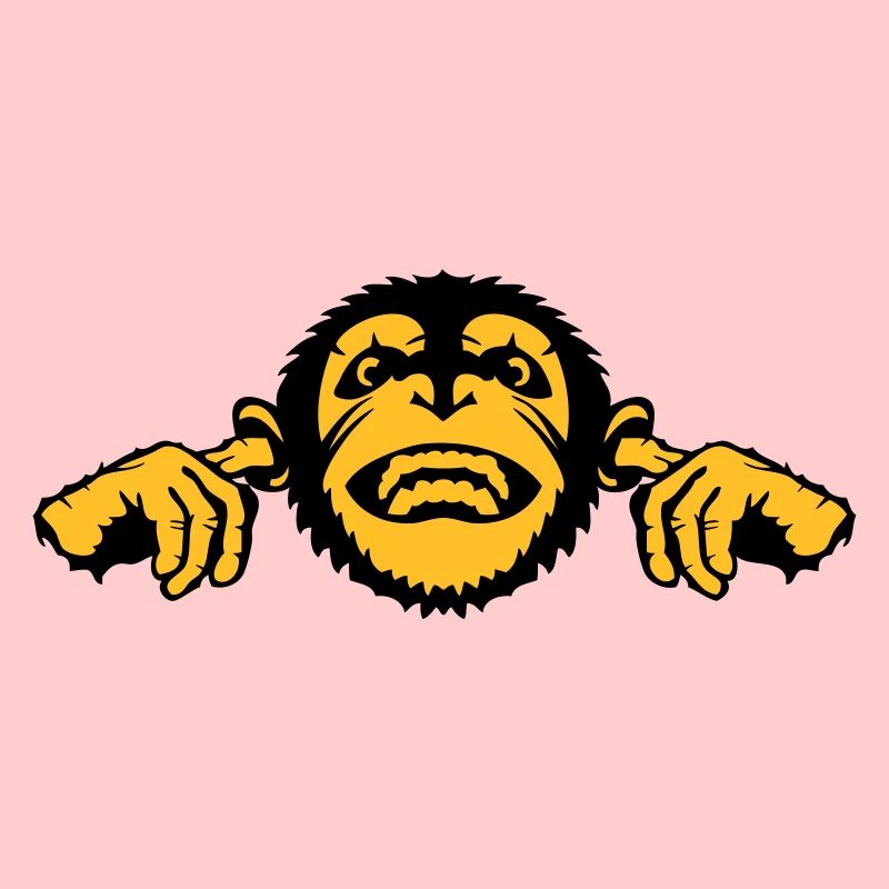 monkey chimpanze ear finger mouth