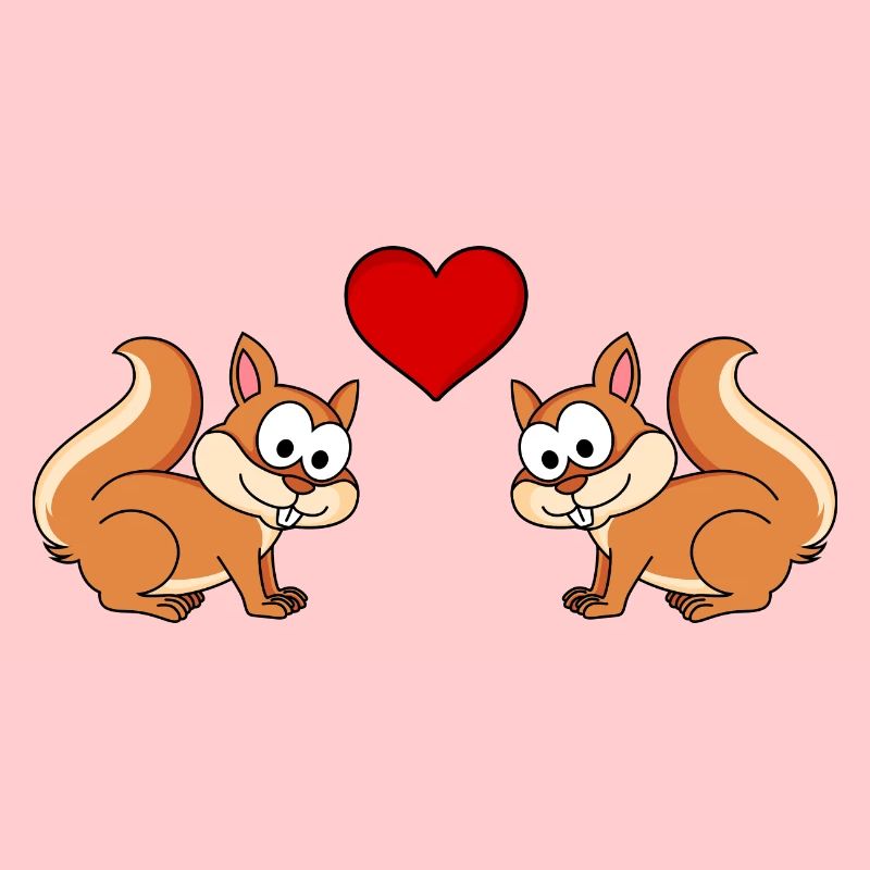 Eichhörnchen Comic Paar Liebe