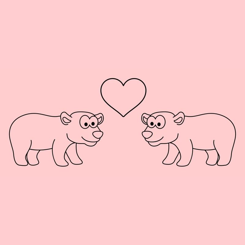 Eisbär Comic Paar liebe