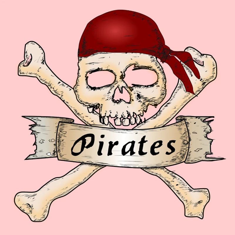Pirate head with cap and bones