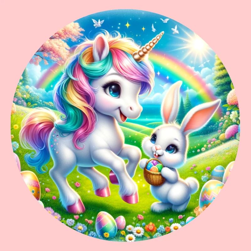 Einhorn mit Osterhasen-Freund
