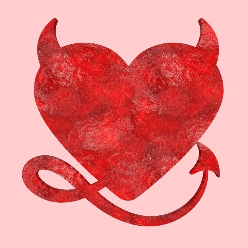 Coeur de diable avec le design de cornes
