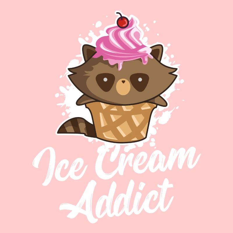 Waschbär Eiscreme Eis lecker