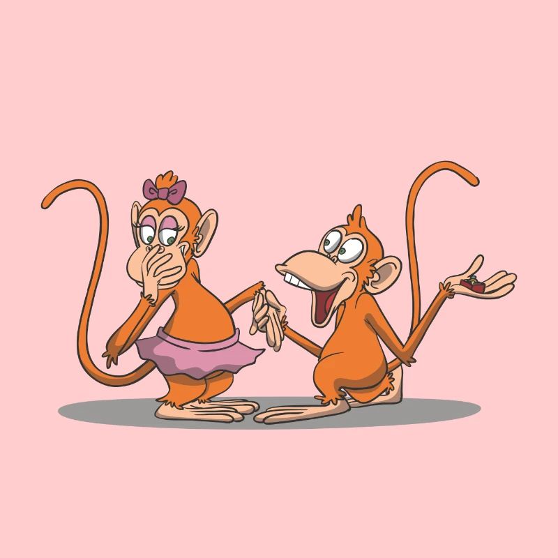 Cute monkey makes a marriage proposal