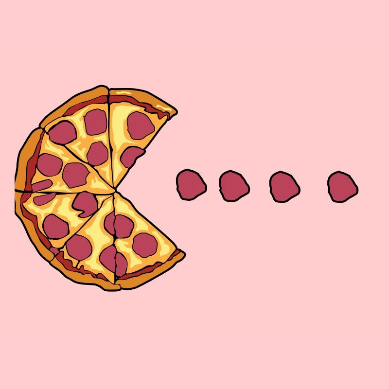 Pizza eats salami