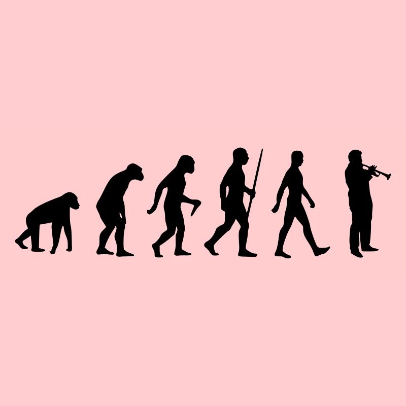 Trompete. Evolution, Mensch, Affe Musik Instrument